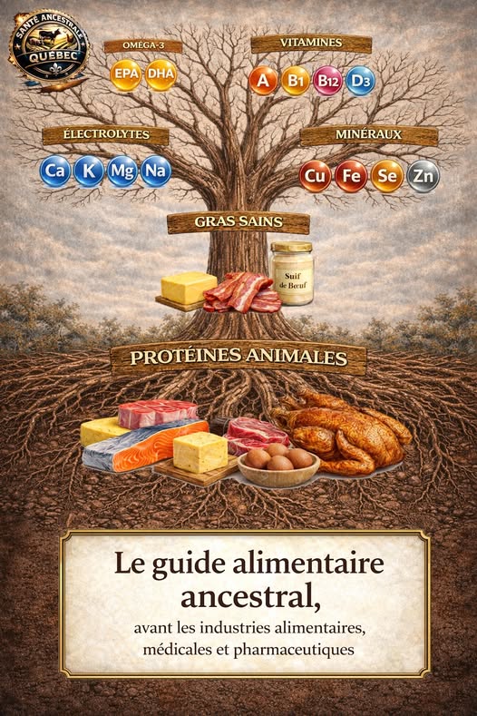 Voici un guide que j&rsquo;ai créé il y a quelques mois, sur la nutrition ancestrale, qui est plus structuré que la nutrition carnivore.