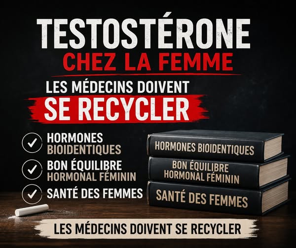 Excellent texte de Valérie Wattenbergh Nutritionniste sur la testostérone et la femme. Et elle montre que les médecins au Québec n&rsquo;ont pas terminé leur éducation après avoir acquis les initiales M.D. à leur signature.