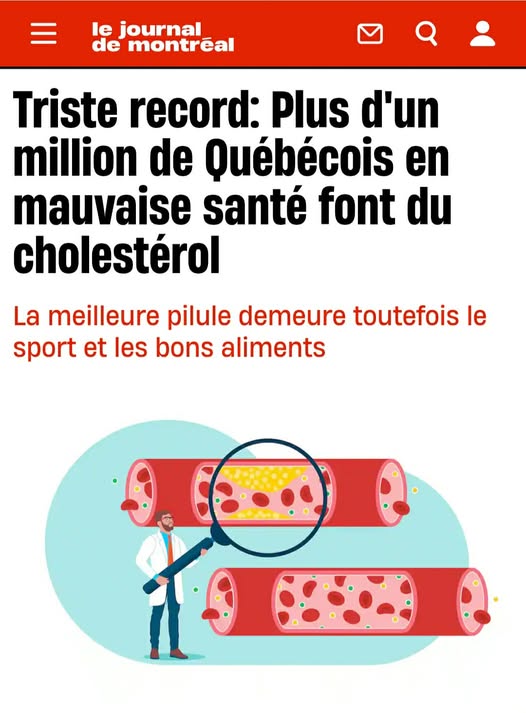 Voici un excellent article de Catherine Réapprendre la Santé. Oui, il est choquant de constater combien de Québécois sont malades et ne prennent pas les bonnes mesures. Si vous souhaitez réduire votre cholestérol, cela indique souvent une consommation excessive de glucides et d&rsquo;aliments ultratransformés, qui endommagent vos vaisseaux sanguins et artères, le cholestérol agissant pour réparer ces brèches.