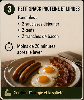 Étape 3 : petit snack riche en protéines et lipides
