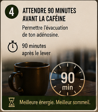 Étape 4 : attendre 90 minutes avant la caféine