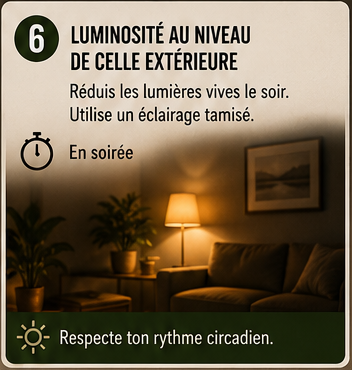 Étape 6 : luminosité au niveau de celle extérieure