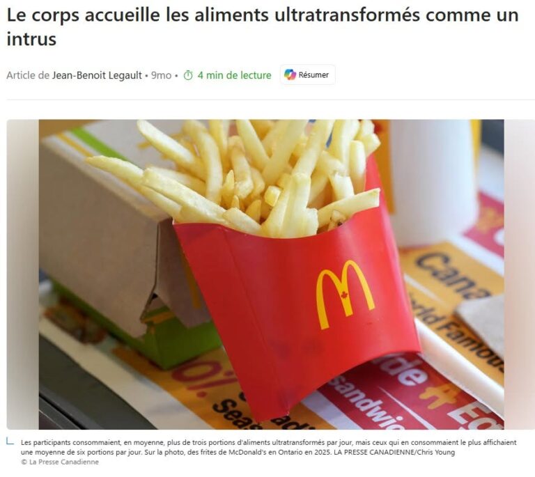 Une étude en 2023 explique comment les aliments ultratransformés sont interprétés par le corps humain: comme des envahisseurs. Je comprends que la nutrition ancestrale n&rsquo;est pas facile à implanter, mais voici mon conseil: