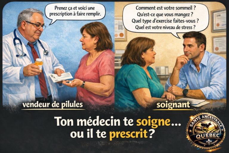 Il y a de ces médecins, comme Dre Èvelyne Bourdua-Roy, Dr. Shawn Baker MD, Dr Anthony Chaffee, Dr Ken D Berry, MD, Dr Robert Kiltz, MD qui sont des vrais soignants. Mais ton médecin, lui, est-il un soignant ou un vendeur de pilules? Perso, à 55 ans, je n&rsquo;ai jamais eu de médecin soignant, seulement des vendeurs de pilules.