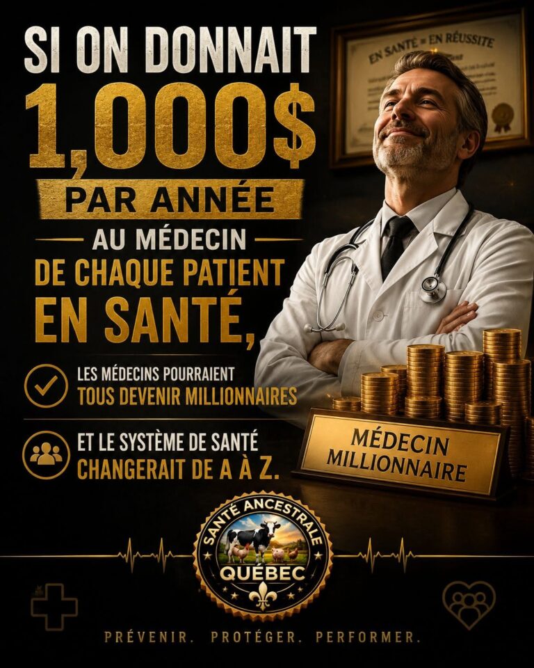 Je sais, c&rsquo;est utopique et au début, les médecins ne recevraient pas souvent ces 1 000 $ annuels d&rsquo;un patient en bonne santé.