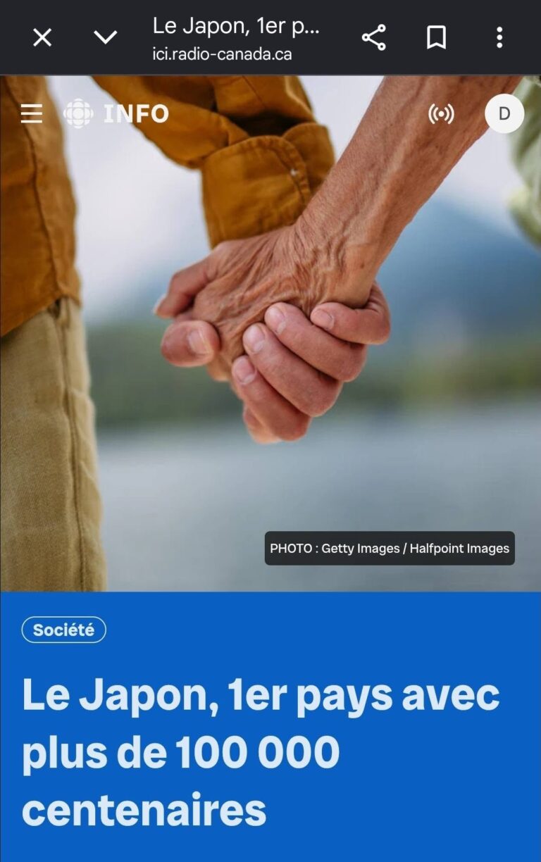 Ouah ! Depuis que le Japon a drastiquement modifié sa nutrition il y a quelques décennies, c&rsquo;est maintenant le premier pays comptant plus de 100 000 centenaires ! Les habitudes alimentaires sont beaucoup plus axées sur les produits d&rsquo;origine animale.